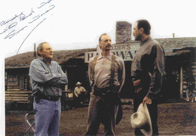 Movie producer and director Simon Wincer with Keith Carradine and Tom Selleck.